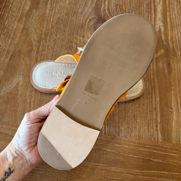 NWOT bright mustard yellow rag & bone sandals 8M - Picture 7 of 10